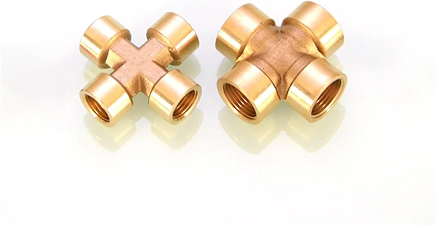 1pcs Brass Pipe Fitting 3 Way 4 Way Connector Cross 1/8"1/4" 3/8" 1/2" male Thread Copper Barbed Coupler Adapter Coupling(03)
