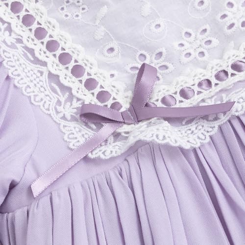 Girl's Summer Dresses, Vintage Purple Heirloom Dress, Puff Sleeve, Light Purple Dress for Girls Kids3