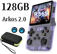 Console de jogos retrô portátil R36S,39000+jogos,128gb Cartão TF,R36S video game portatil,Tela IPS 3.5, Videogame Retro - Cores Sortidas,games e consoles,Cor: Roxo