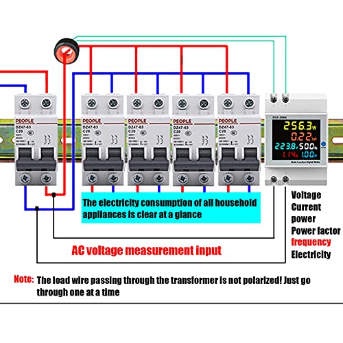 Image of D52-2066 Watt Hour Meter, Full Viewing Angle Colorful LCD Screen, Built in Transformer, Monitoring AC Voltage, Current, Power, for Chemical Industry, Power Plant, ABS Material