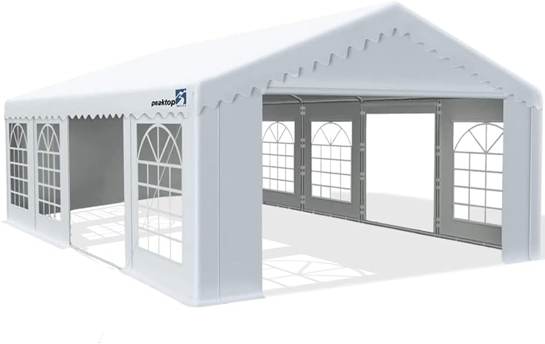 PEAKTOP OUTDOOR 13'X26' Party Tent Heavy Duty Wedding Tent Outdoor Gazebo Event Shelter Canopy with Carry Bags