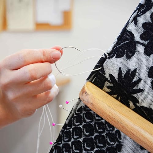 Image of HARFINGTON 50Pcs Curved Needles 3 inch C Type Weaving Sewing Needles Wig Making Upholstery Big Eye for Carpet Leather Canvas Repairing Blocking Knitting