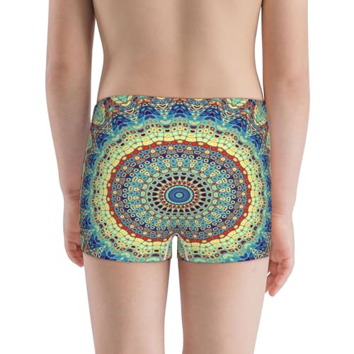 Boys' Cotton Boxer Brief Soft Underwear-Round Mandala13