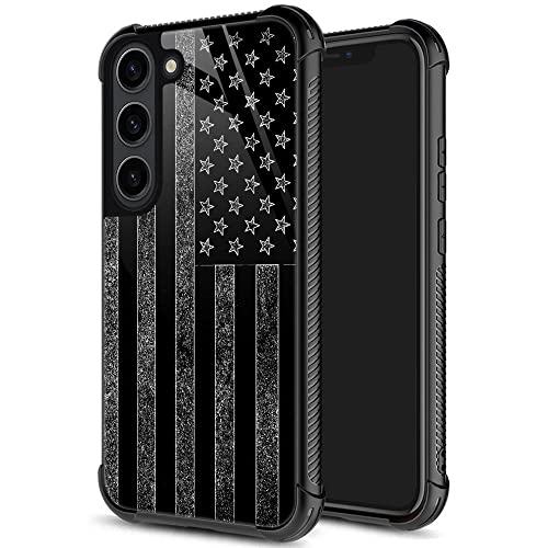 Coque Galaxy S23 antichoc et anti-rayures avec motif drapeau gris pour homme et garçon