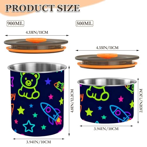 Contenedor para café con diseño perro y oso en acero inoxidable miniatura 3