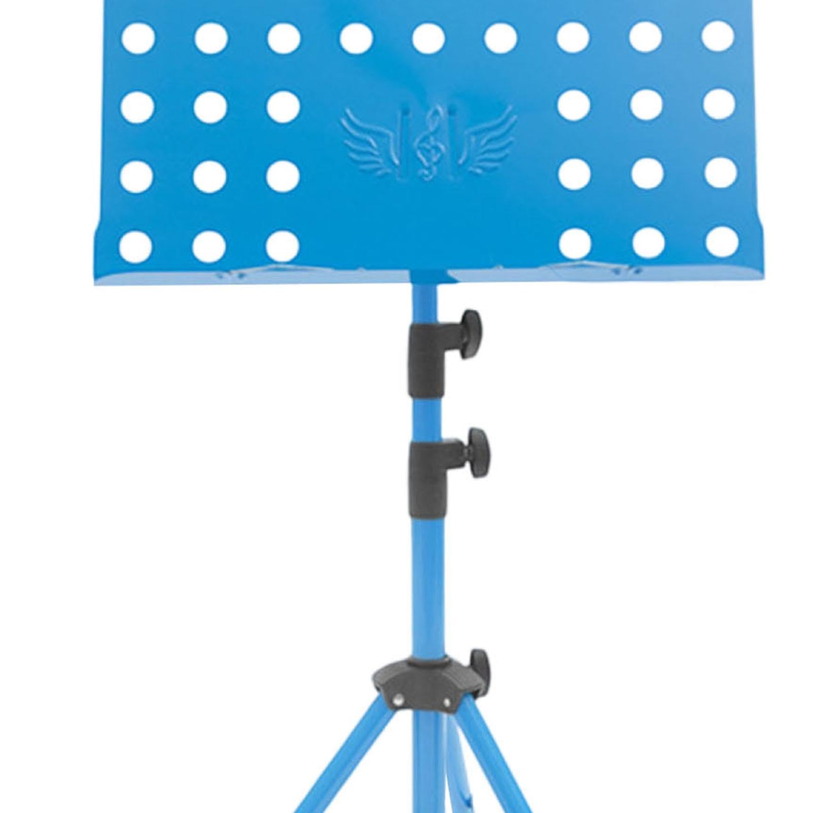 Fenteer Atril para partituras, altura ajustable, práctico, antideslizante, plegable, para libros, notas musicales, para músicos, Azul