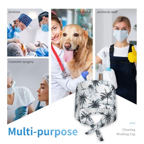 Image of Unisex Adjustable Surgical Sweatband - Elastic Bandage Cap - Scrub Caps for Nurse Working Cap