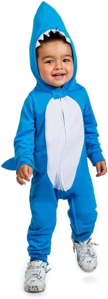Tipsy Elves Baby and Toddler Shark Halloween Costume - Cute Blue Unisex Shark Playsuit with Hoodie for Infants and Toddlers - Image 3