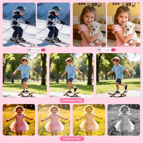 Image of Digital Camera, Autofocus 4K Point and Shoot Digital Cameras with 16X Zoom Anti Shake, 48 MP Cameras for Photography with 32GB Card, Compact Portable Small Camera for Kids Girls Boys Beginners, Pink