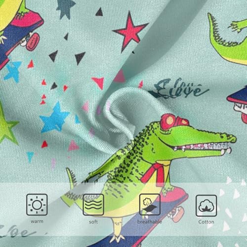 Cute Crocodiles Skateboards Green Little Girl Panties Girls Underwear Toddlers Cotton Durable Kids Undies Briefs 2t3
