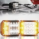PSEQT LED Light Pods Side Shooter, LED Offroad Dual Strobe Light Emergency Warning...