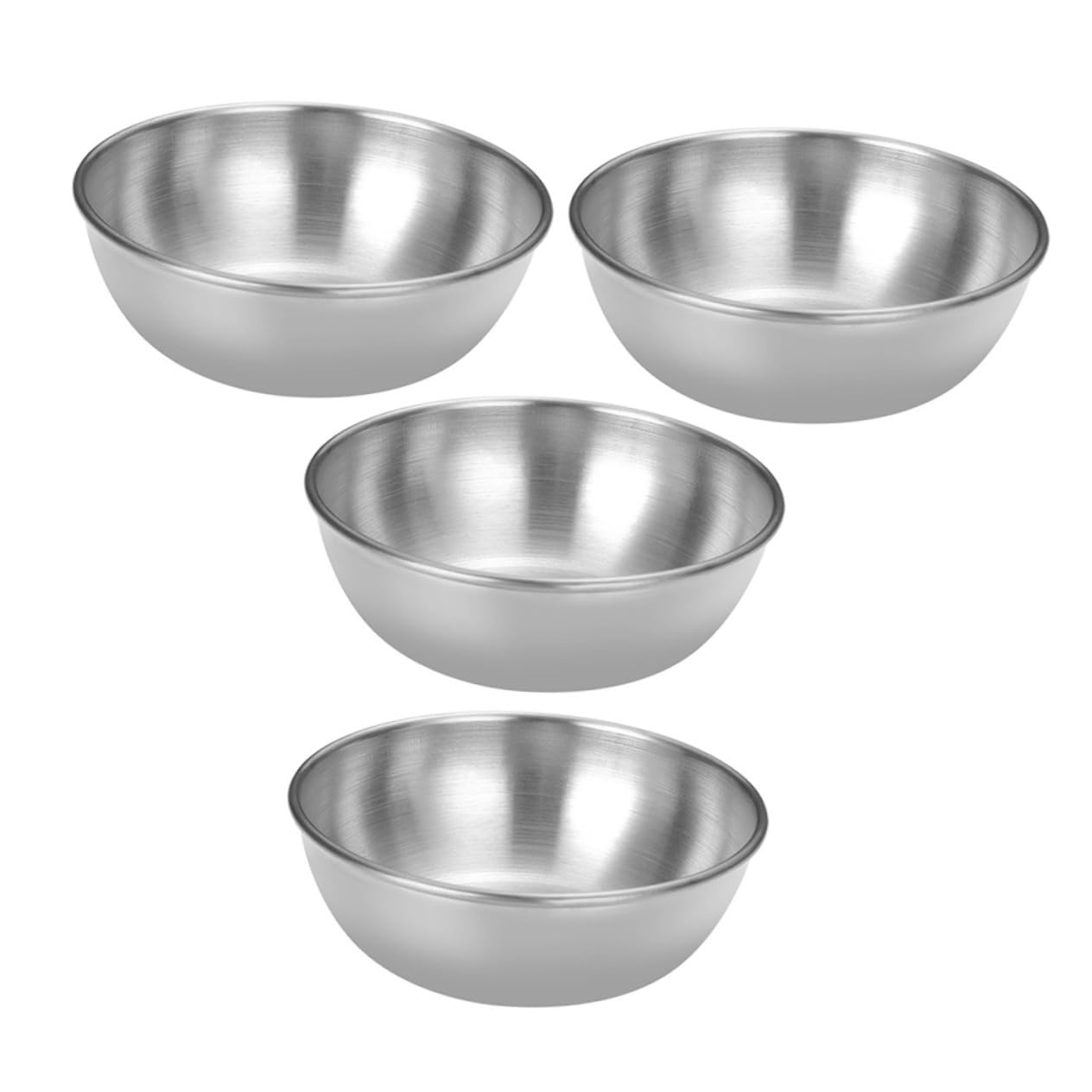 NAMOARLY 4pcs Stainless Steel Condiment Plates Seasoning Dishes for Sauces Dips and Appetizers for Home Picnics Bbqs and Family Gatherings