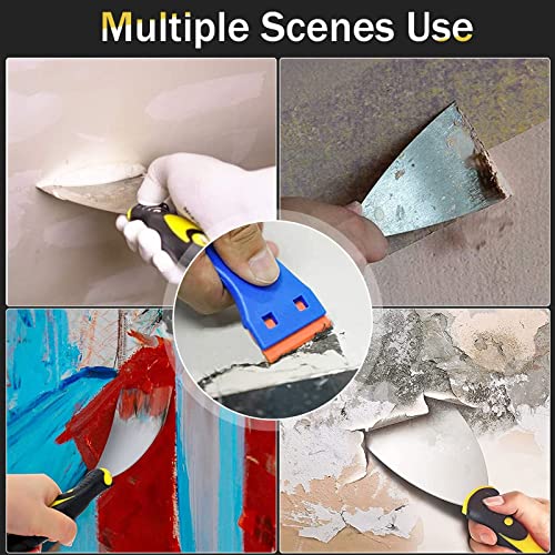 Putty Knife, Spackle Scrapers (2” 3” 4” 5” Wide), Stainless Steel Taping Knife, Plastic Scraper, Paint Knife For Repairing Wall, Applying Plaster/Cement/Adhesive, Removing Wallpaper/Decals, 13 Pack #TOP6