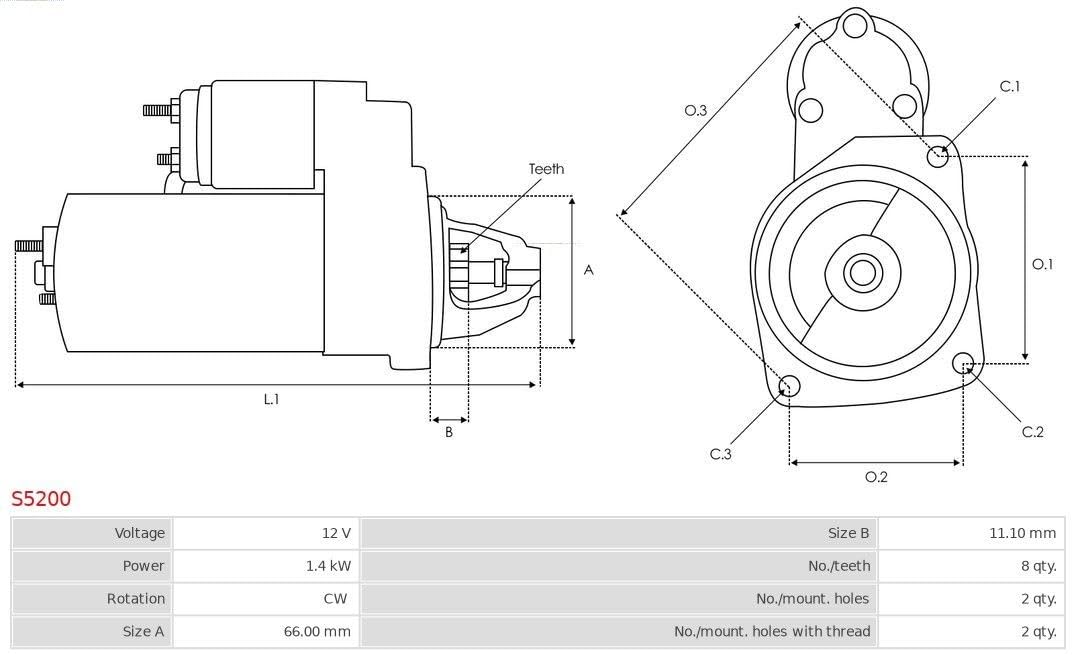 AS-PL MOTOR DE ARRANQUE Compatible con SUZUKI Grand Vitara I SUV FT, HT Grand Vitara II SUV JT, TE, TD Vitara SUV ET, TA, TD