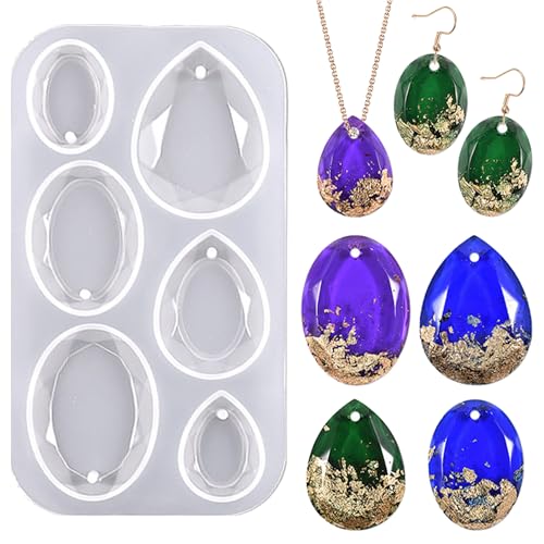 Waterdrop and Oval Resin Jewelry Molds Silicone Pendant Mold for Epoxy