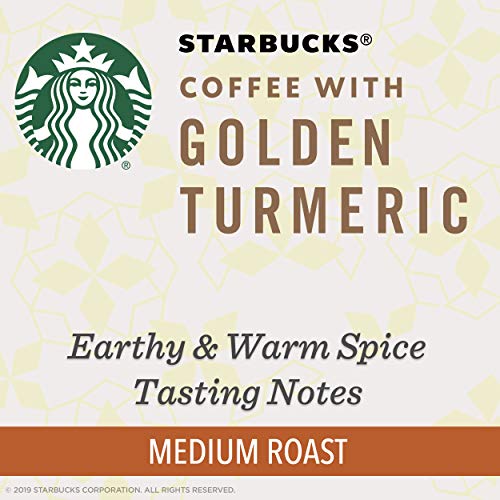 Image of Starbucks Medium Roast K-Cup Coffee Pods with Golden Turmeric - for Keurig Brewers - 4 boxes (48 pods total)