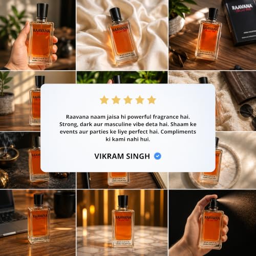 Image of Paradyse Perfumes Raavana: The Last Note | Unisex Eau de Parfum | Oud, Amber & Warm Spicy Oriental | Long-Lasting Night Out Scent | 60 ml