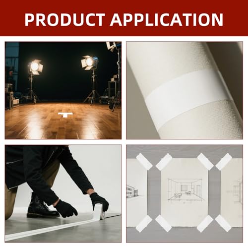 Image of WELSTIK White Gaffer Tape 2 Inches x 33 Yards, No Residue, Non-Reflective,Waterproof, Can be Torn by Hand, Gaffers Cloth Tape for Photography, Shooting Background Fixed