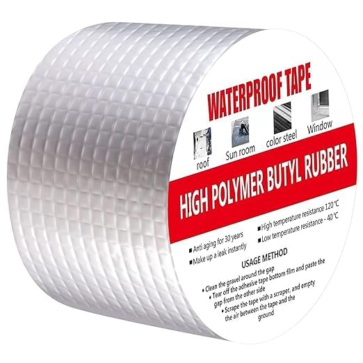 Water Leakage Solution Aluminium Foil Tape Waterproof Adhesive Tape Sealing Butyl Rubber Tape Ideal for Home Walls and Pipes Leakage (N-tape 5CM*5M) (B0D83YYWFV) Amazon Price History, Amazon Price Tracker