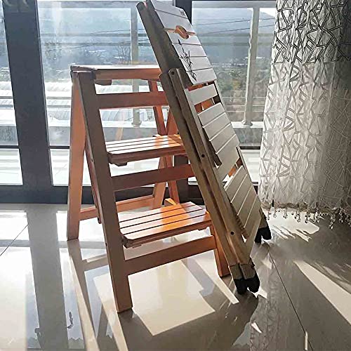 Escabeau pliant en bois échelles de cuisine durables bois 4