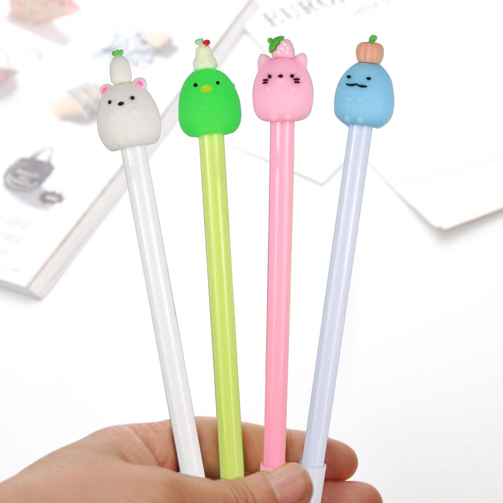 Brxmpn 4x Gelstifte Set - Niedliche Hühnchen Stifte 0,5mm Schwarz