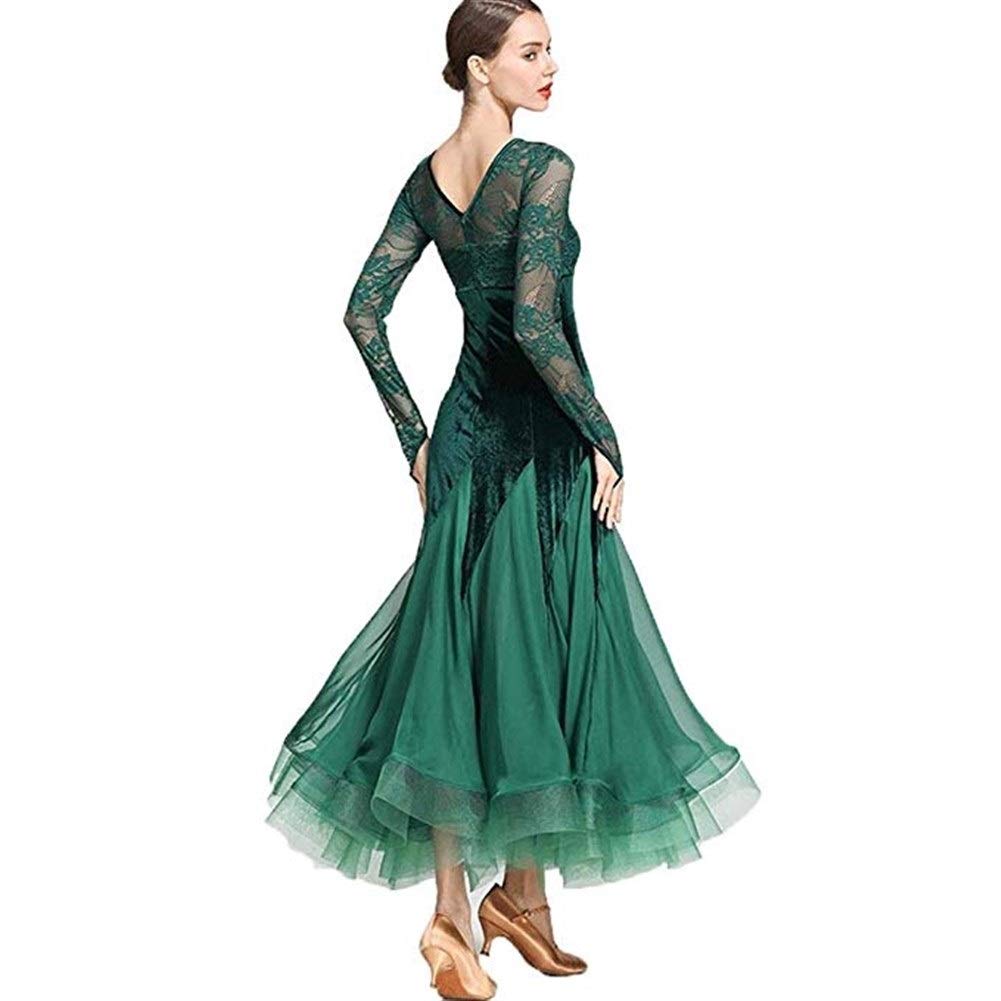 Abito da gara da ballo da sala. Waltz Foxtrot Standard Ballroom Lady Abito ricamato valzer