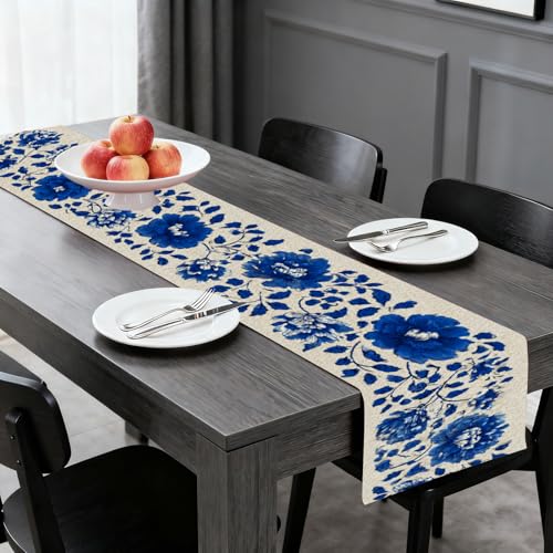 Image of Nuxovilar Country Floral Table Runner Flax 13x72 in
