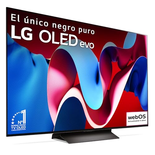 LG OLED55C44LA, 55', OLED 4K, Serie C4, 3840x2160, Smart TV, WebOS24, Procesador a9, Dolby Vision, Dolby Atmos, TV Gaming, 144 Hz, AMD FreeSync, Negro