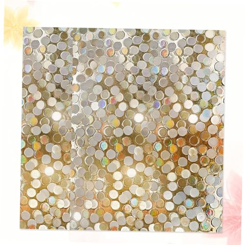 Vinilo decorativo para ventana con diseño de lentejuelas doradas miniatura 2