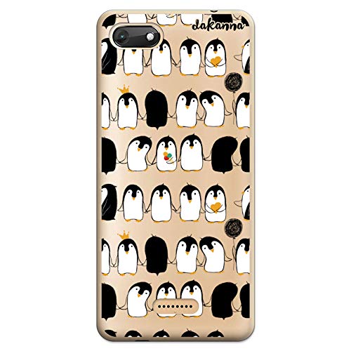 dakanna Coque pour [Wiko Harry 2] en Silicone Souple, Design [Motif de Pingouin avec Glace] Étui Housse en Gel TPU [Fond Transparent]
