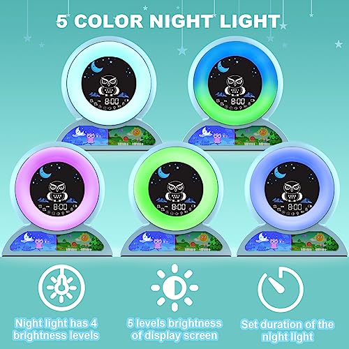 Usaoshop Kids Alarm Clock For Bedrooms, Toddlers Okay To Wake Clock For Kids, Sleep Training Clock With Night Light, Sound Machine, Dual Alarm, Nap Timer Sleep Wake Clock For School-Age Children #TOP3
