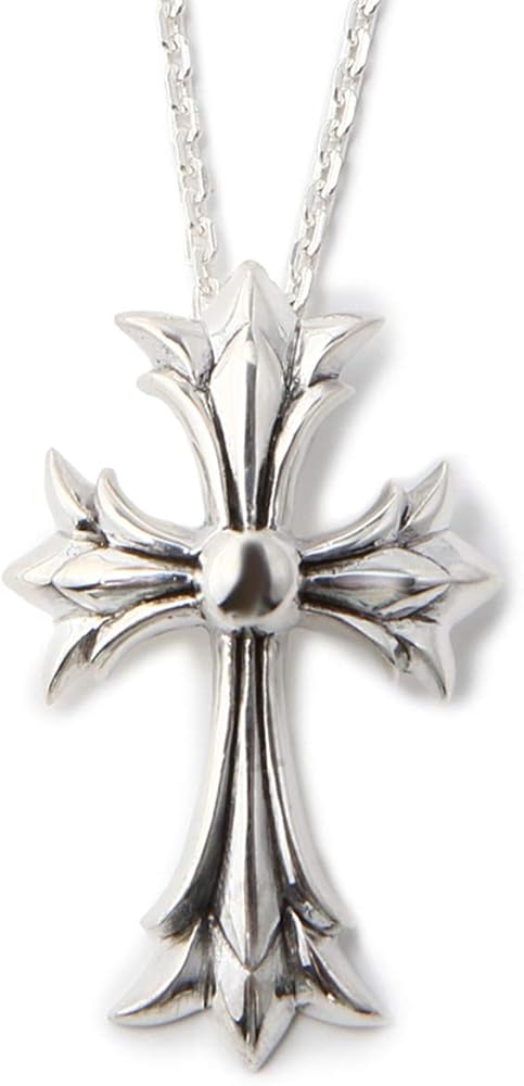 Amazon | [石輝] クロス シルバー925 ネックレス メンズ 男性用 銀