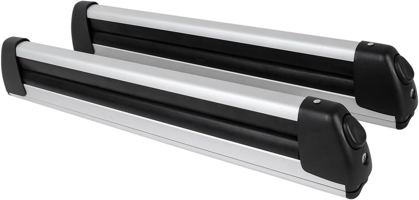 2PCS Roof Rack，Car Rack Carrier Ski Car Rack Snowboard Roof Carrier Aluminum Alloy Ski Roof Carrier