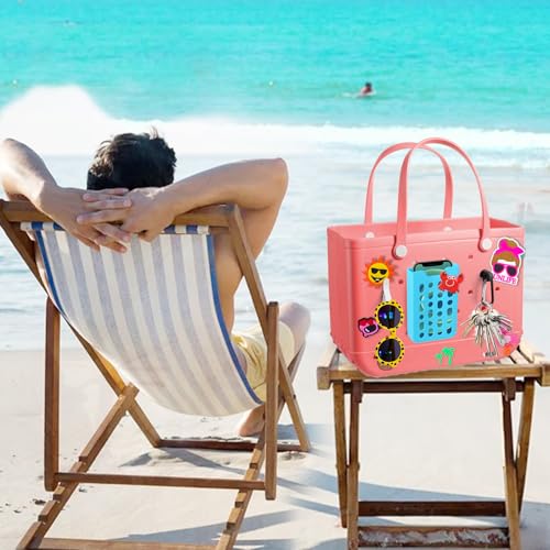 Palksky Phone Holder for Bogg Bag, Beach Bags Cell Phone Holder Silicone, Beach Tote Bag Attachments Accessories (Blue)4