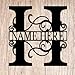 AJD Designs Personalized Last Name H Door Hanger - 20" Metal Monogram Door Hanger- Metal Last Name Sign - Split Letter Monogram - Initial Door Wreath - Last Name Wall Decor - Metal Wall Decor - Gift