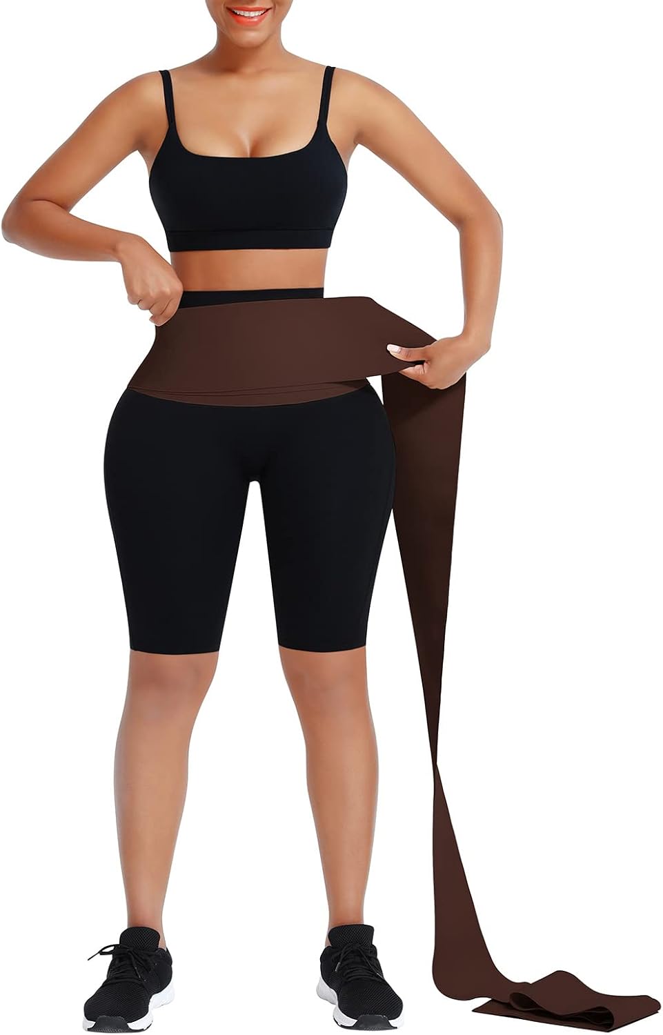 FeelinGirl Waist Trainer for Women Snatch Bandage Tummy Sweat Wrap Plus Size Workout Waist Trimmer for Gym Sport : Sports & Outdoors