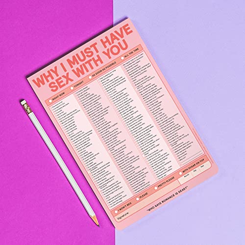 Image of Knock Knock Why I Must Have Sex With You Pad, Sexy Checklist Note Pad, 6 x 9-inches (Pink /Red) (Pack of 2)