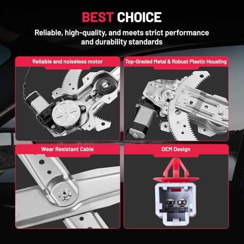 Image of BDFHYK 741-491 Power Window Regulator with Motor Front Right, Compatible with Honda Accord 1998-2002
