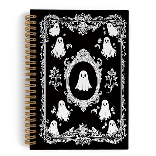 QLMX Gothic Ghosts Spiral Notebook, Witchy Goth Ghost Journal Not...