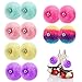 Roller Skate Pom Poms with Bells - 12pcs Tie-on Ice Skate Pompom Puff Balls, Fluffy Faux Rabbit Fur Quad Roller Skate Accessories with Shoelace for Women Girls Kids Adult (3.1