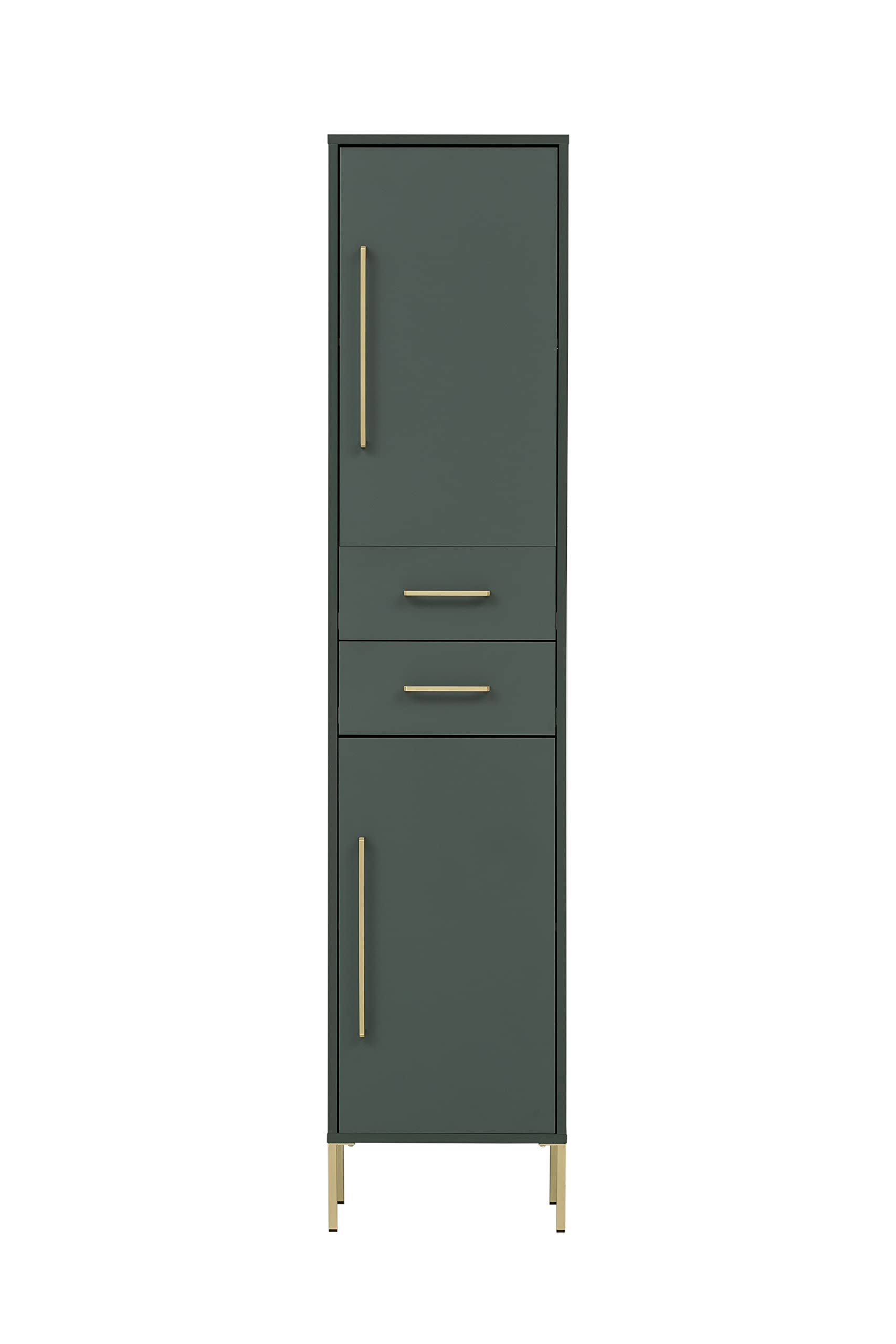Schildmeyer Kent Hochschrank 151127, waldgrün/Gold, 40,5 x 33,1 x 184,3 cm