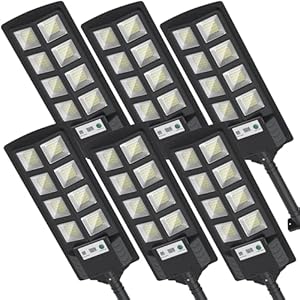 K4 200W Solar Lights Outdoor Waterproof,6500K 12000LM LED Solar Flood Light,Solar Street Lights Wide Angle with Motion Sensor and Remote Control for Yard,Fence,Parking lot,Garage(6 Pack)