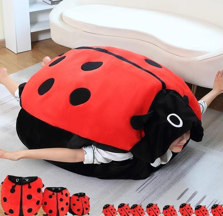 Wearable Ladybug Pillow, Lady Bug Wearable Pillow, Giant Big Bug Plush, Removable Oversized Ladybuge Plush (60cm / 23.62in)