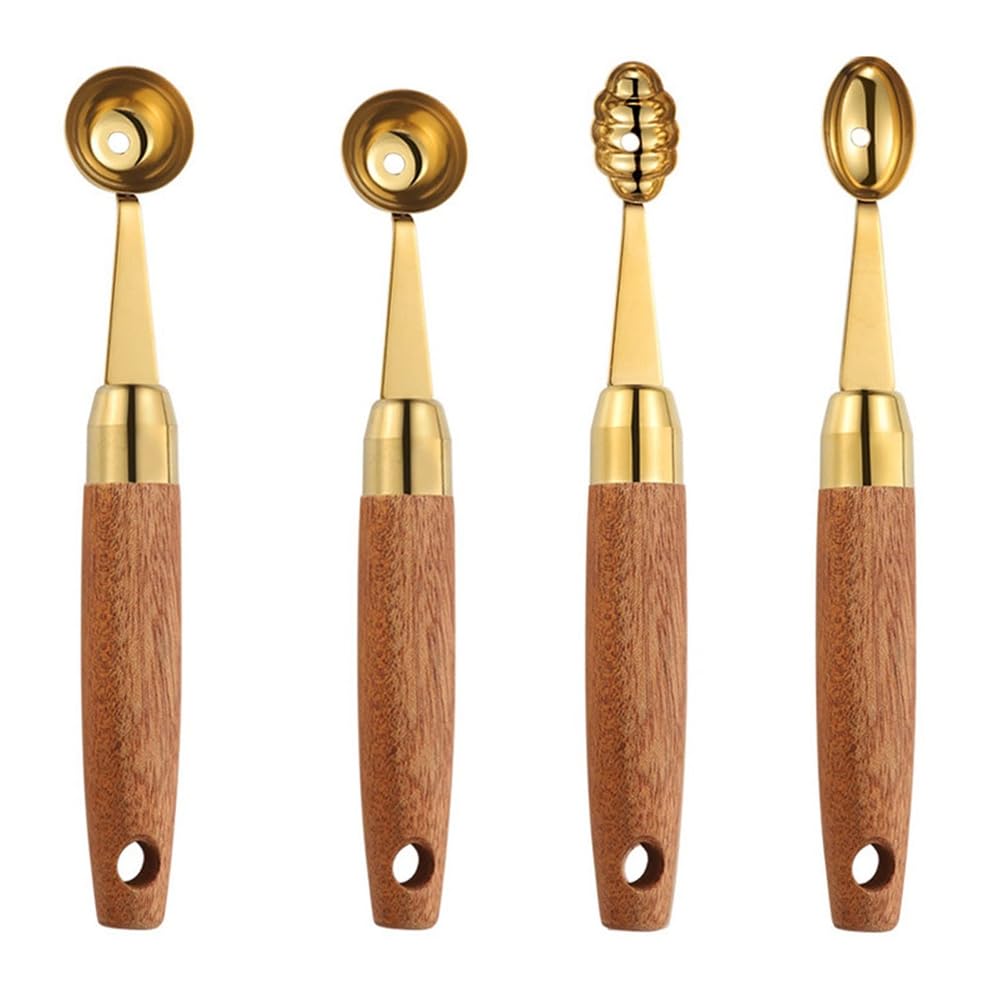 Cpolebev Cream Stainless Steel Melon Baller Scoop Cutter Kitchen Spoon For Fruit And Salad Fruit Carving Tools