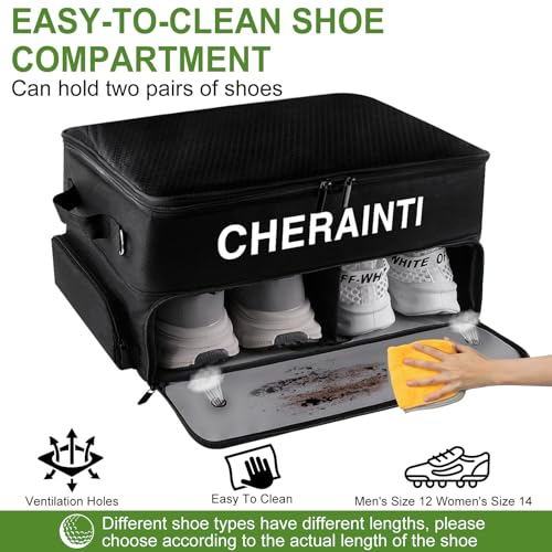Organiseur de coffre de golf CHERAINTI à 2 couches pour voiture et chaussures