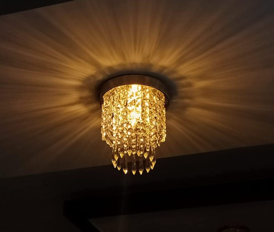 Discount4product D4P Raindrop Crystal Modern Chandelier (Antique, W8''-H12)(Small) (Model:10)(AC)-image-4