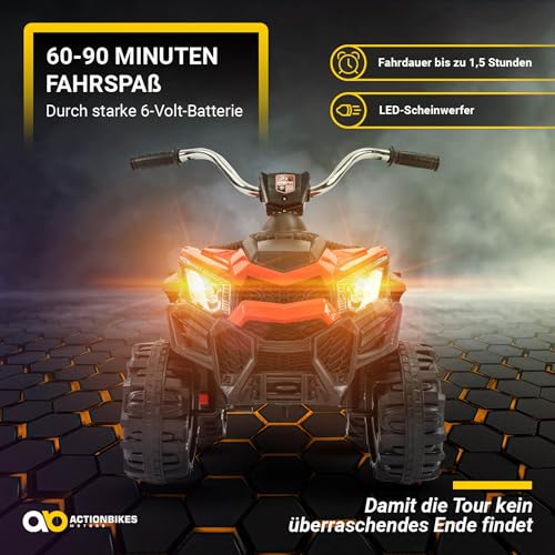 Actionbikes Motors Kinder Quad Elektro Bumblequad | Elektroauto - Kinderquad - Kinderauto elektrisch - Elektrofahrzeuge - Quad bis 3 km/h - Elektrofahrzeug - Elektro Auto für Kinder ab 1 Jahr (Rot) – Bild 3