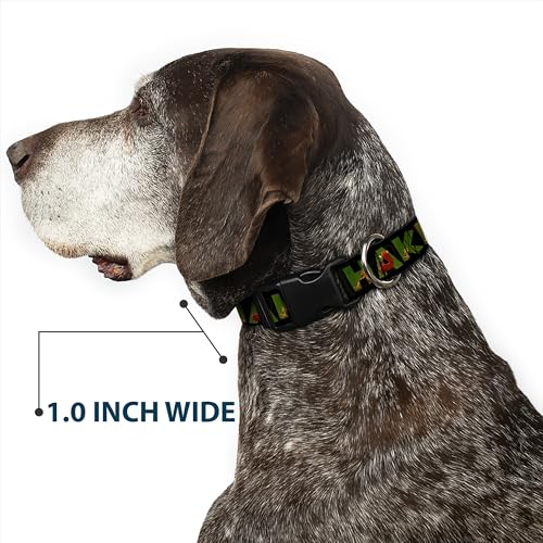 Buckle-Down Plastic Clip Collar - Hakuna Matata Black/Lion King Scenes - 1' Wide - Fits 11-17' Neck - Medium