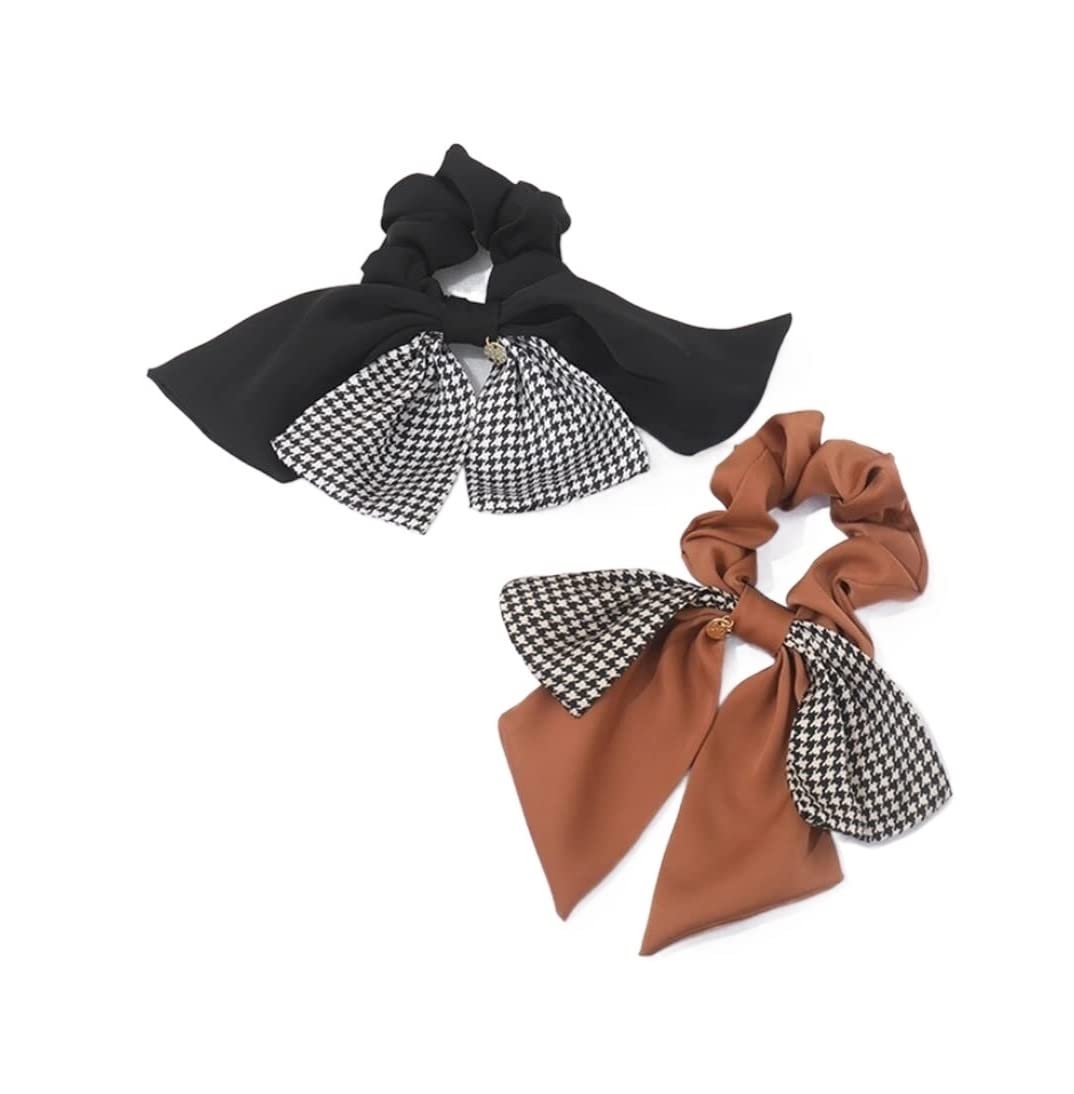 Feste Elastici Capelli 2pcs Bow Knot Head Rope Women Tie A Ponytail Sciarpa Fascia Per Capelli Anello Per Accessori Per Decorazione