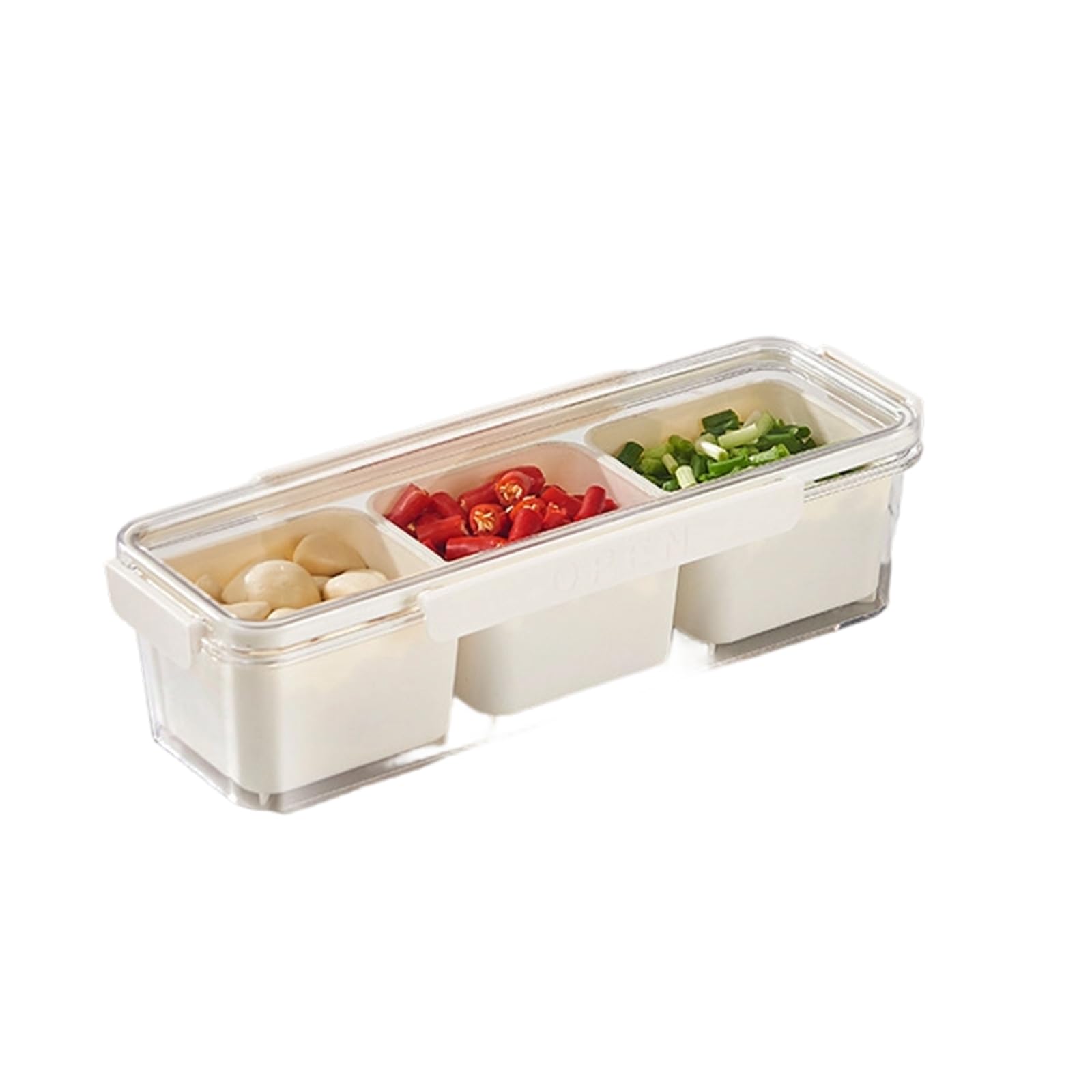 LUCKGONI Clear Seasoning Storage Box With Multiple Compartments For Organized Kitchen And Restaurant Use